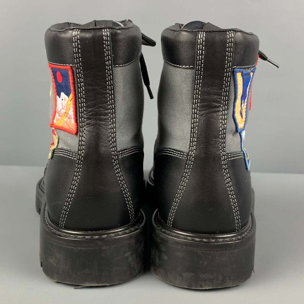 LOUIS VUITTON Black Patches Leather Metropolis Ranger Boots - Picture 5 of 9
